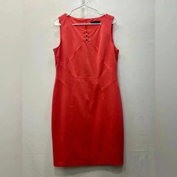 Ivanka Trump Orange Sleeveless Dress Size 14 - Picture 1 of 10